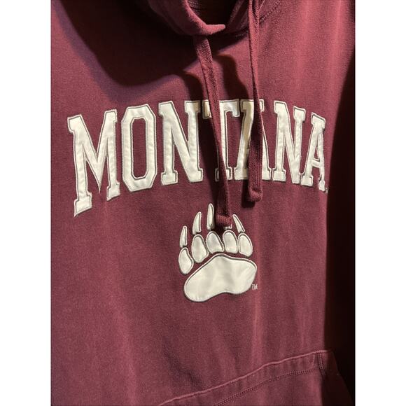 Logo Athletic VTG Men’s XXL Red Hoodie Montana Grizzlies Sweatshirt Pullover - Picture 4 of 9